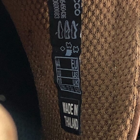 Ecco Men's Size 10 EXTRA WIDTH Soft 7 Brown Leather Lace-Up Low Top Sneakers - Picture 15 of 15